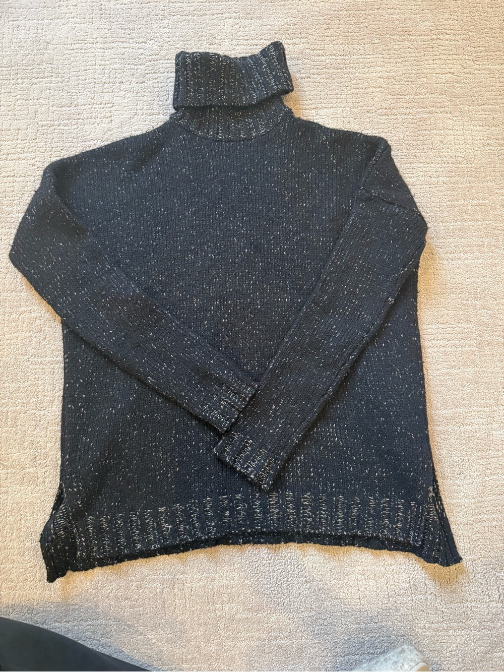 Vince Black Speckled Turtleneck Sweater